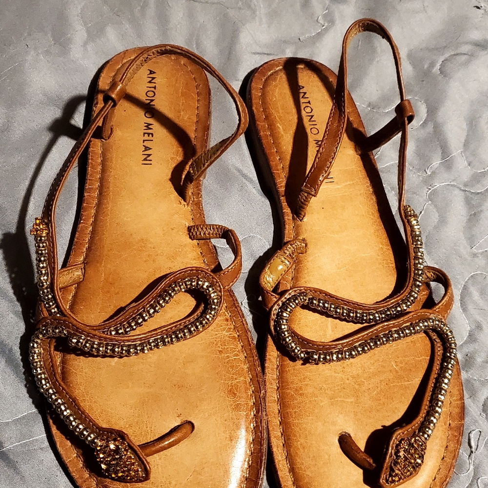 Antoino Melani Topaz Beaded Snake  Sandles.
